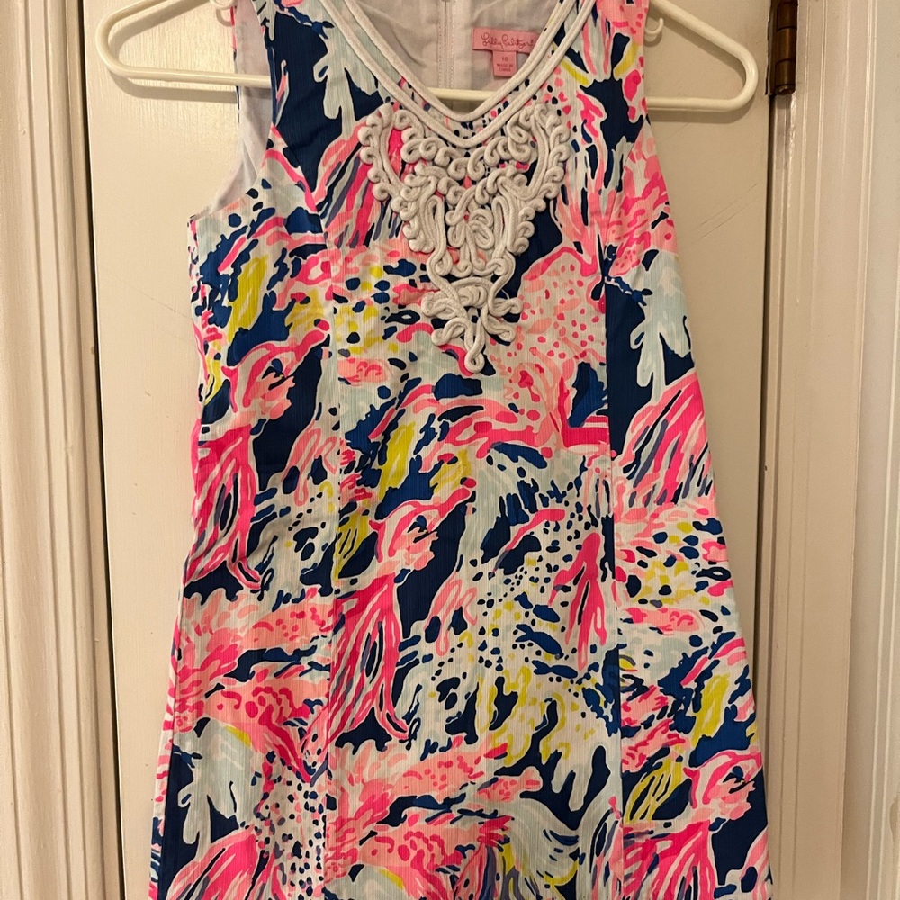 Colorful Kids Dress with Pink and Blue Patterns
